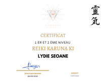 Diplome reiki karuna 1